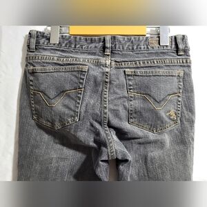 Harley-Davidson Gray Denim with Gold Embroidery, Size Petite 6 (30)